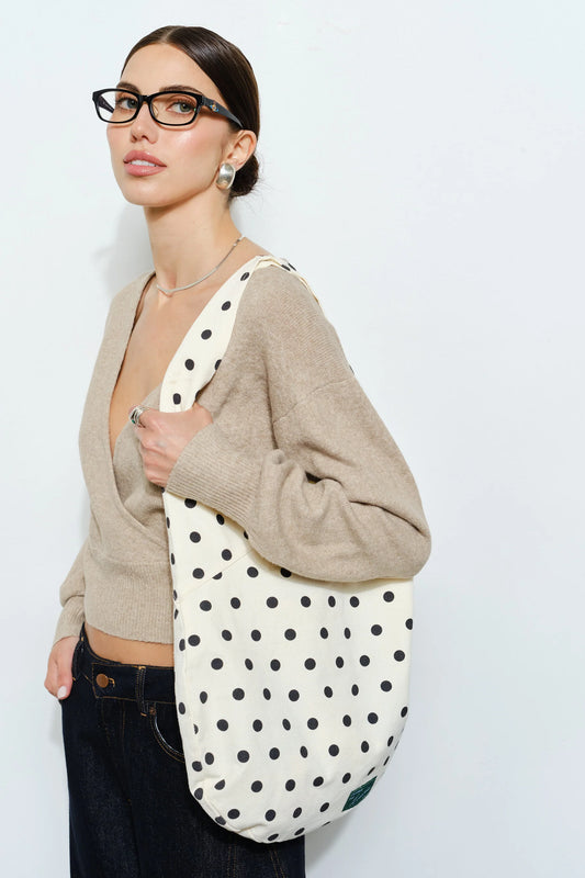 polka dot tote bag