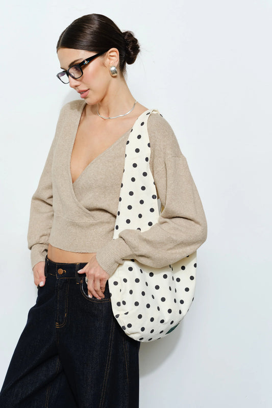 polka dot tote bag