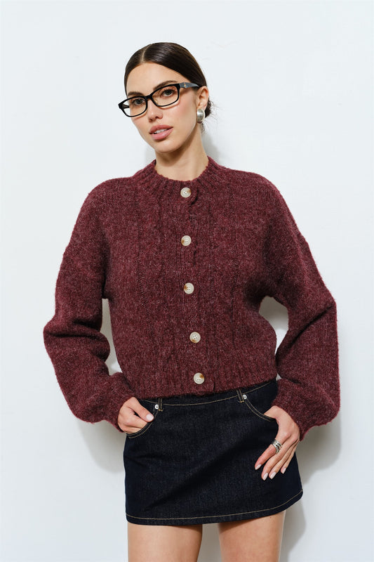 eros cable knit cardigan