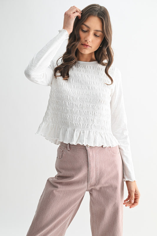 slub long sleeve top