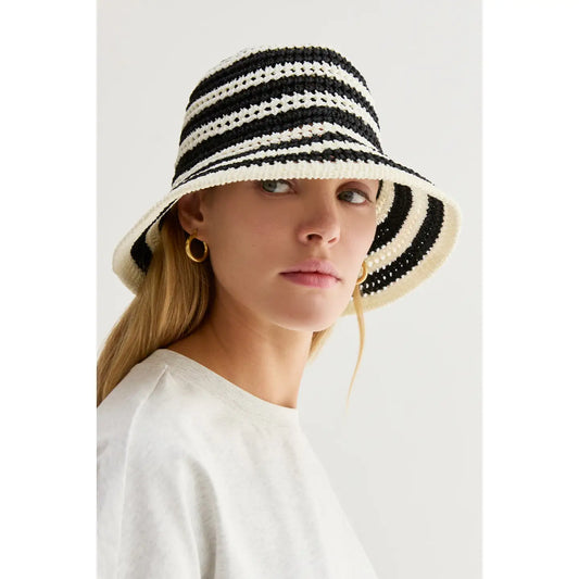 stripe weaved hat