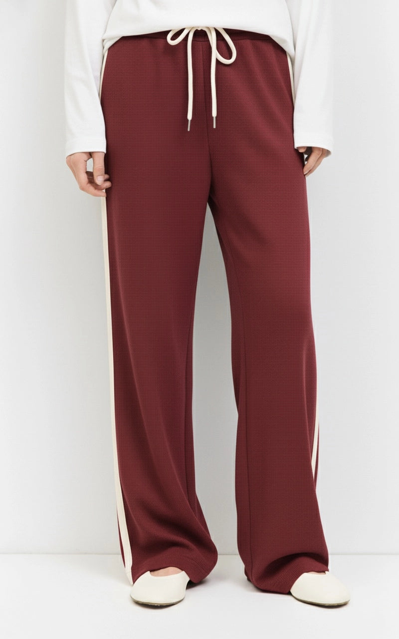 waffle knit track pants