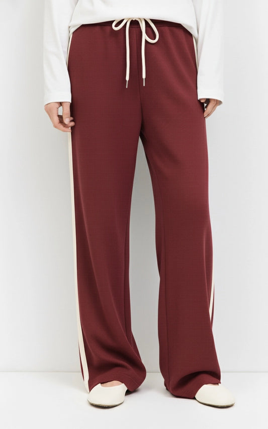 waffle knit track pants
