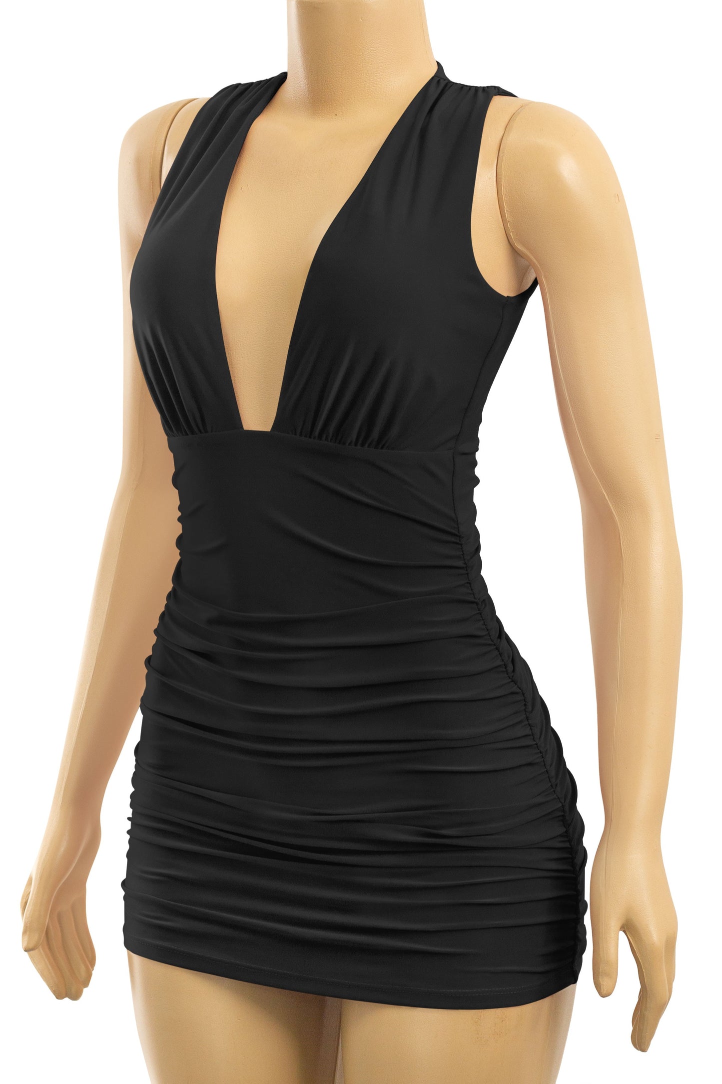 deep plunge mini dress
