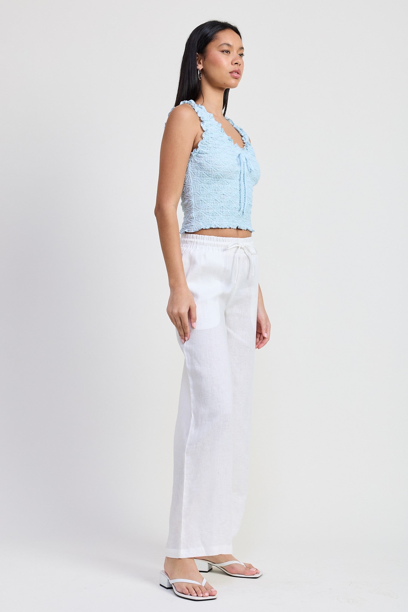 textured ruffle top
