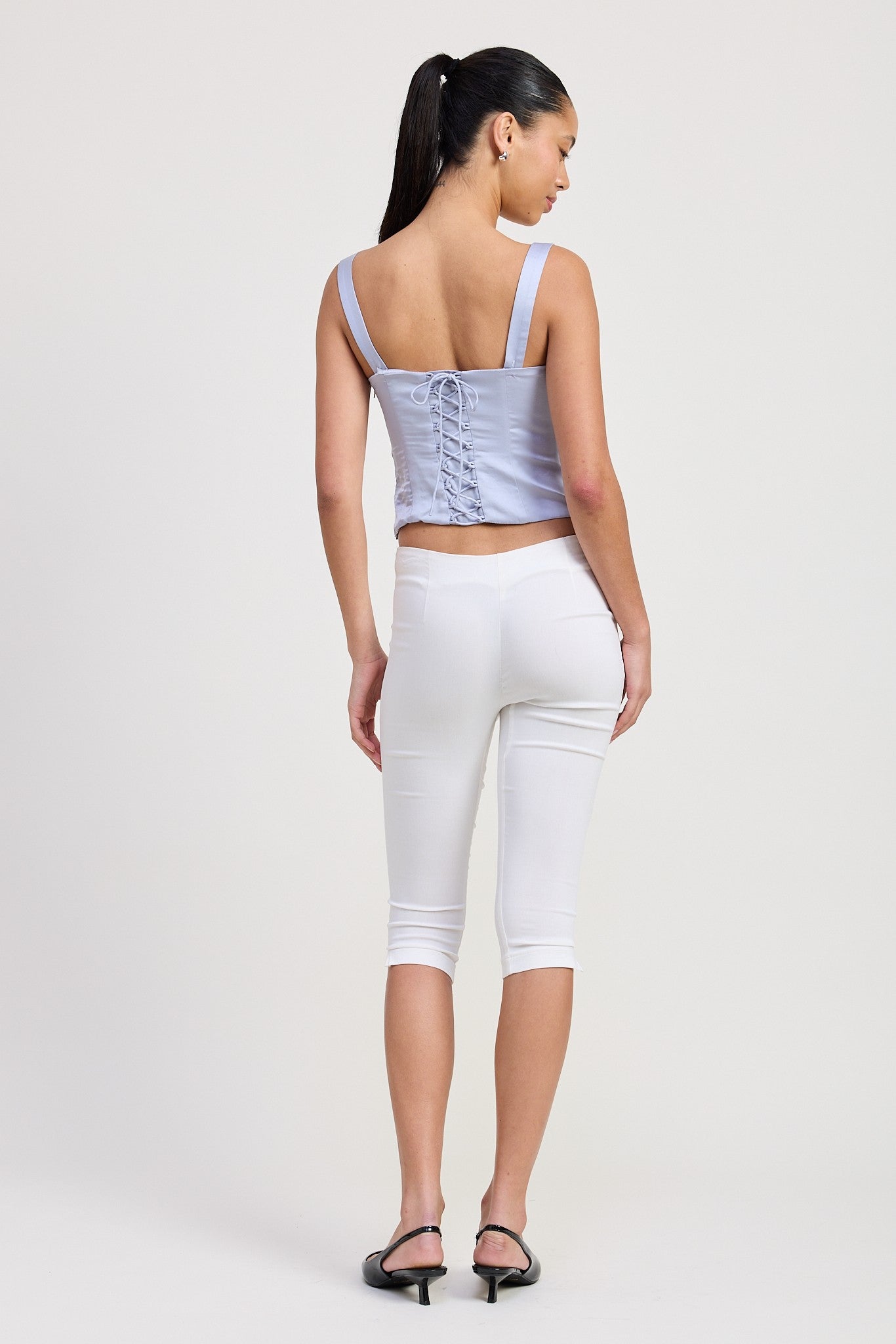 satin lace corset top