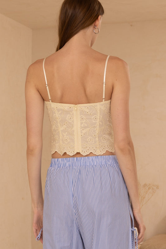 buttercream eyelet tank