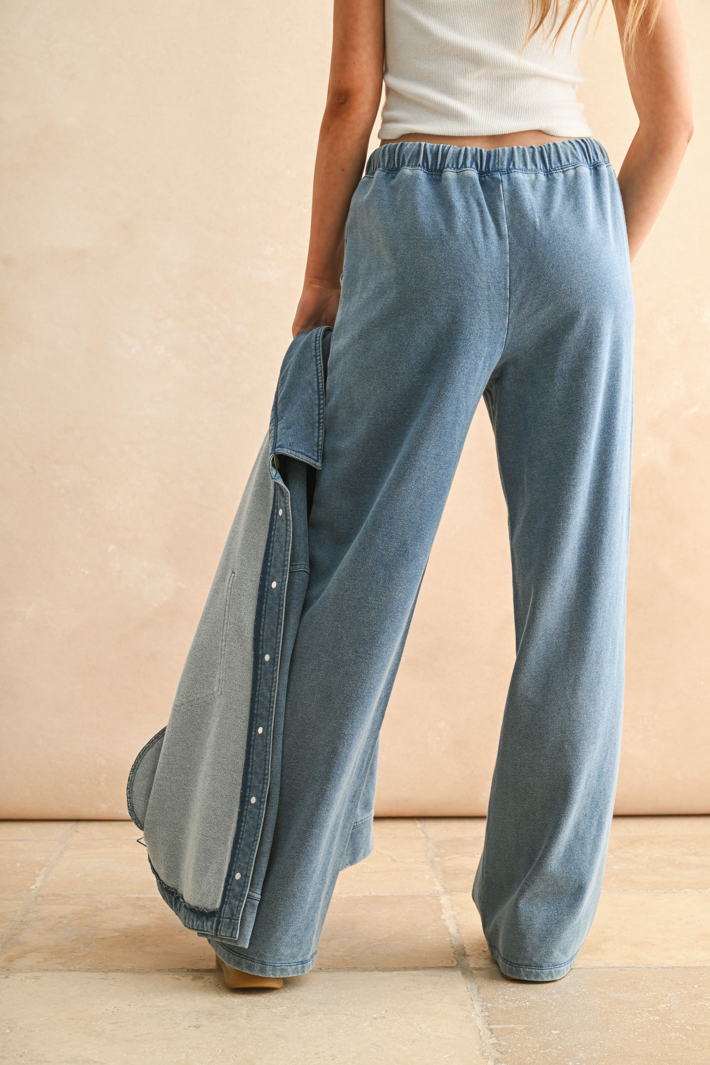 washed knit pants