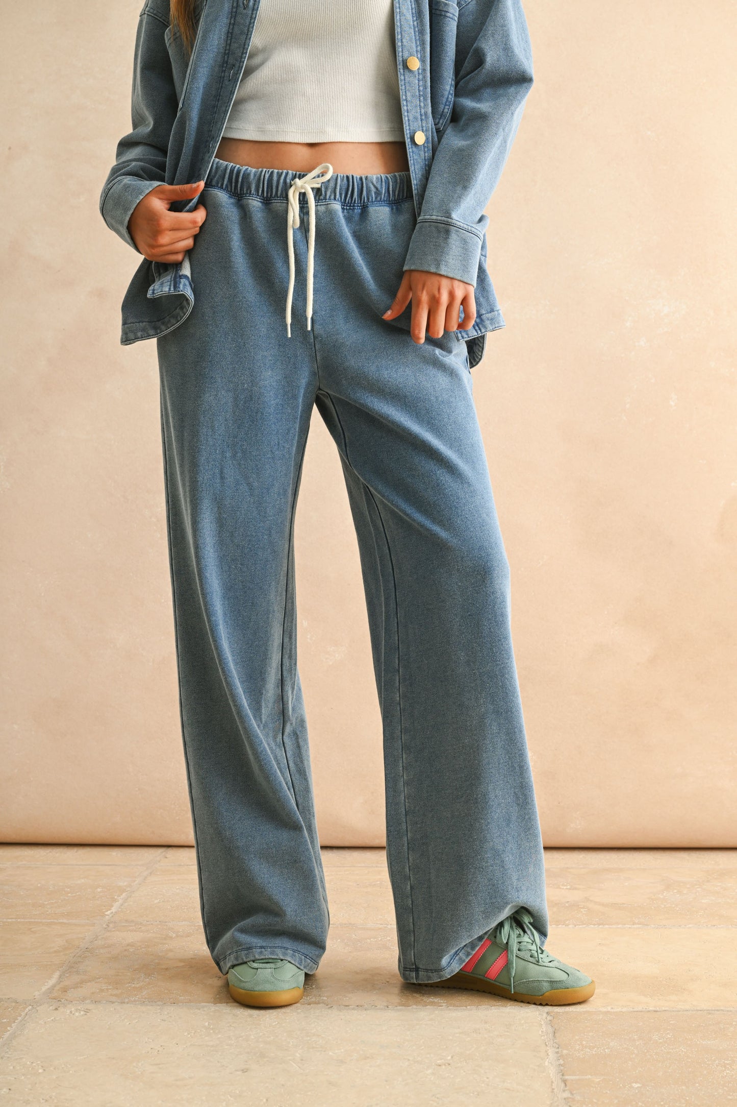 washed knit pants