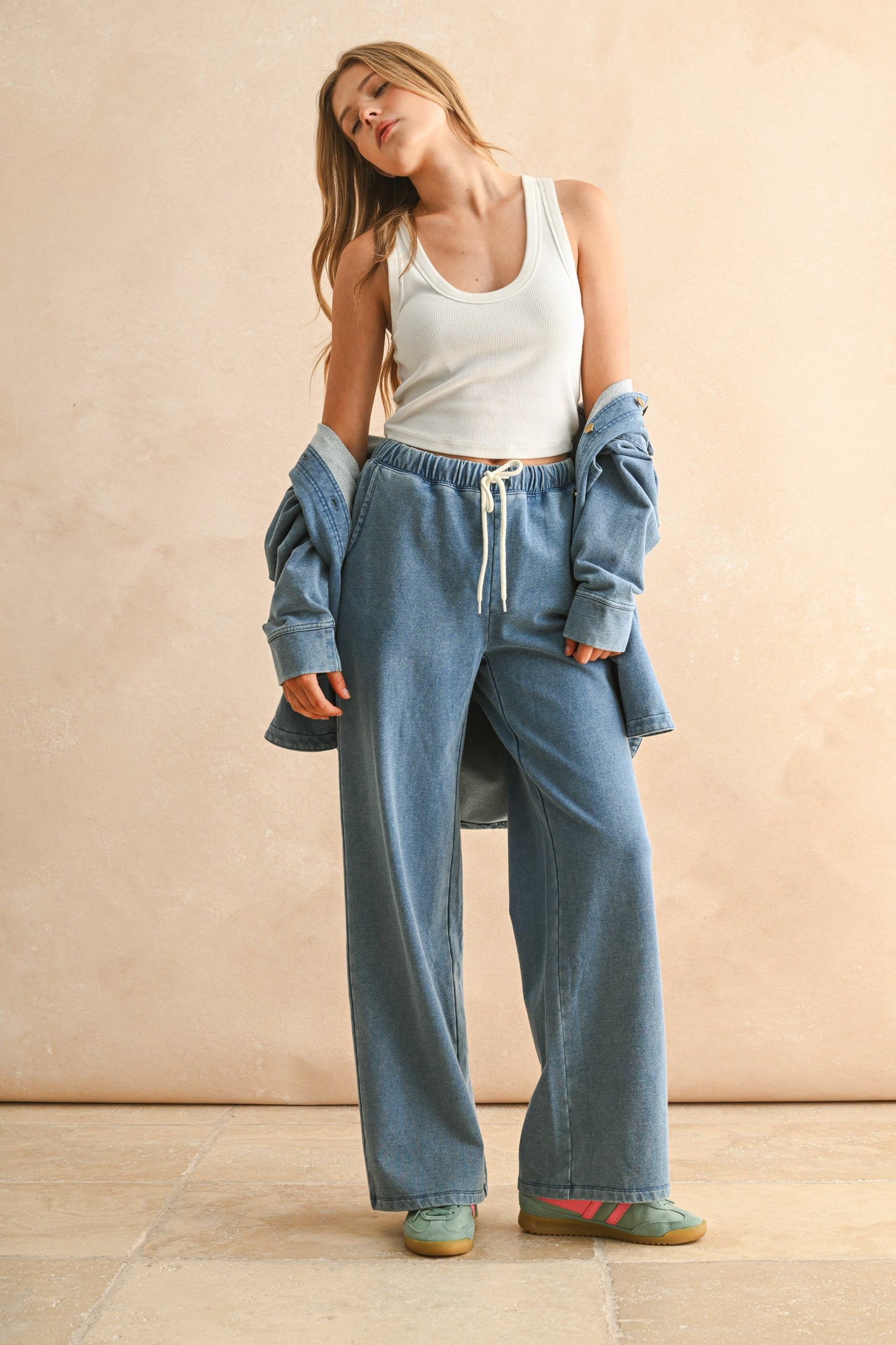 washed knit pants