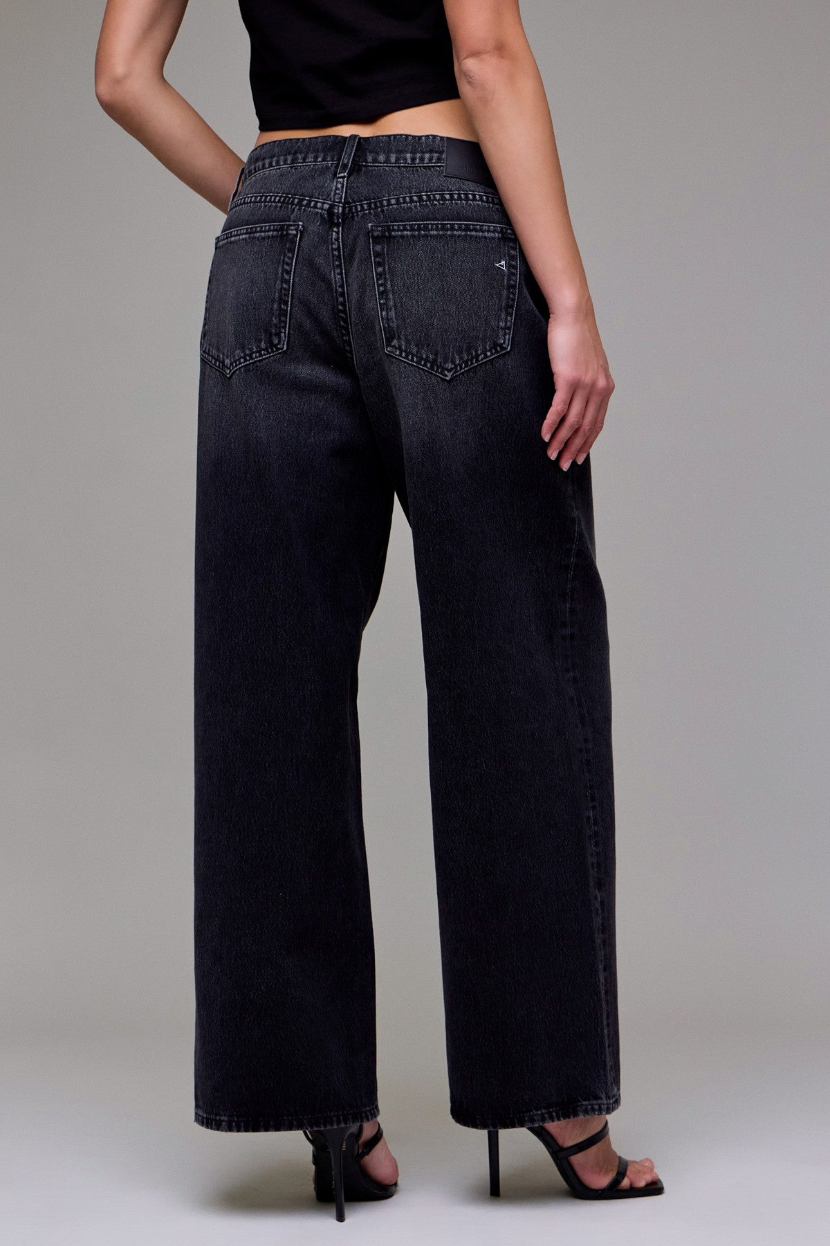 studded low rise jeans