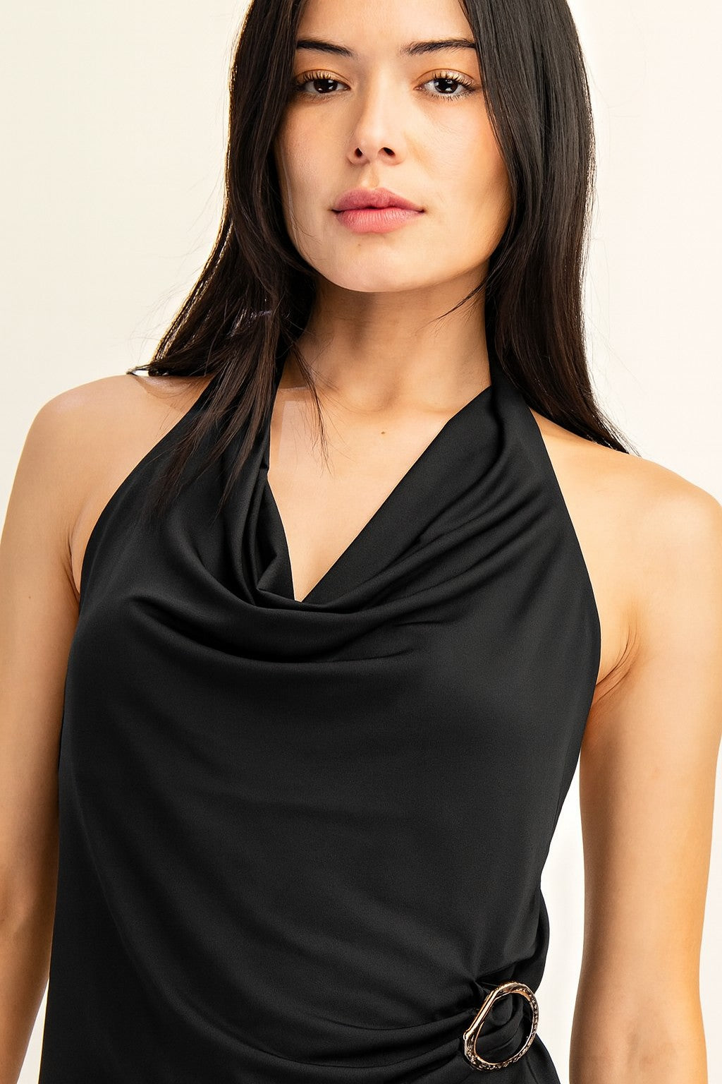 hardware cowl neck top