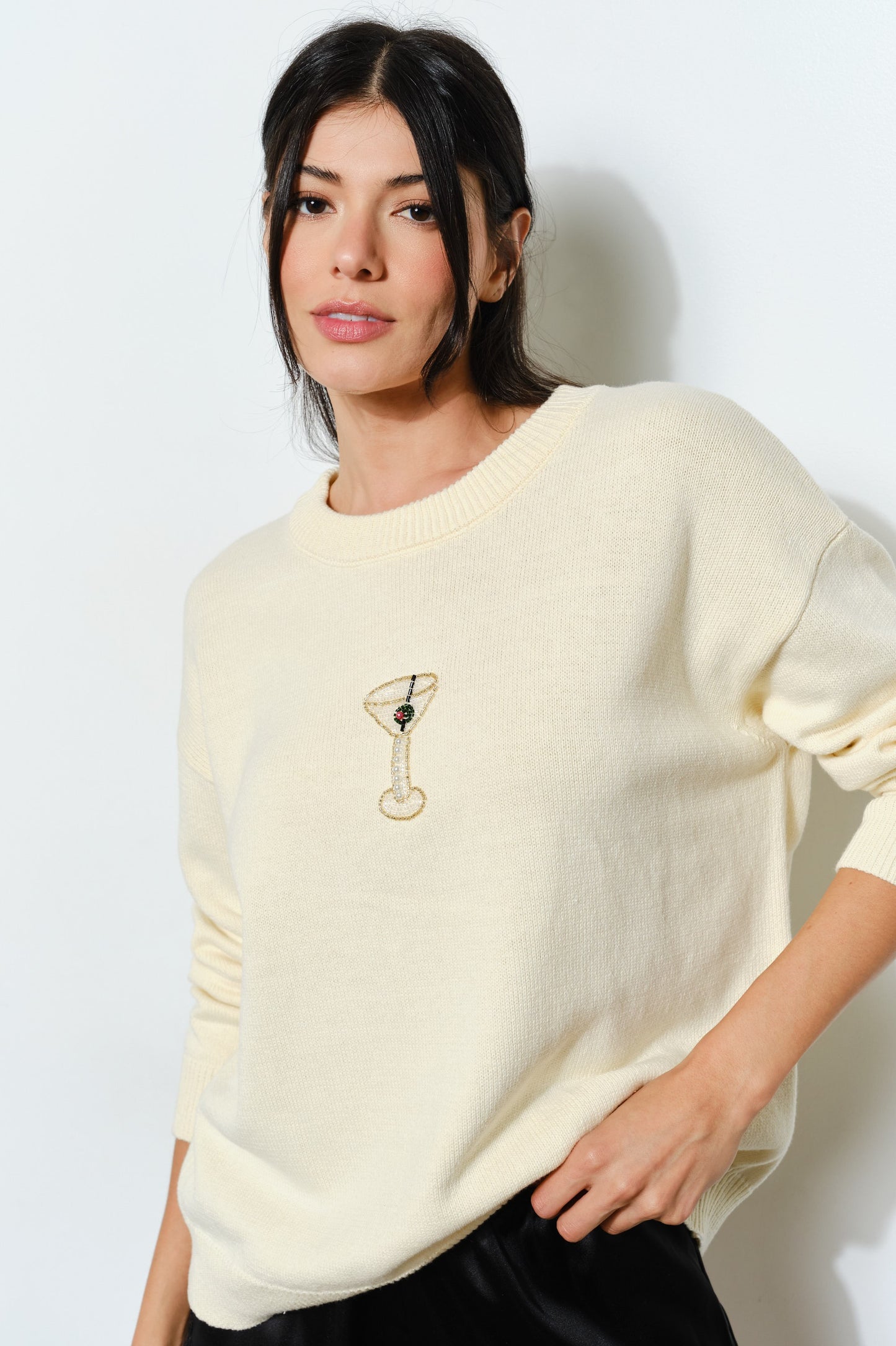 martini beaded sweater