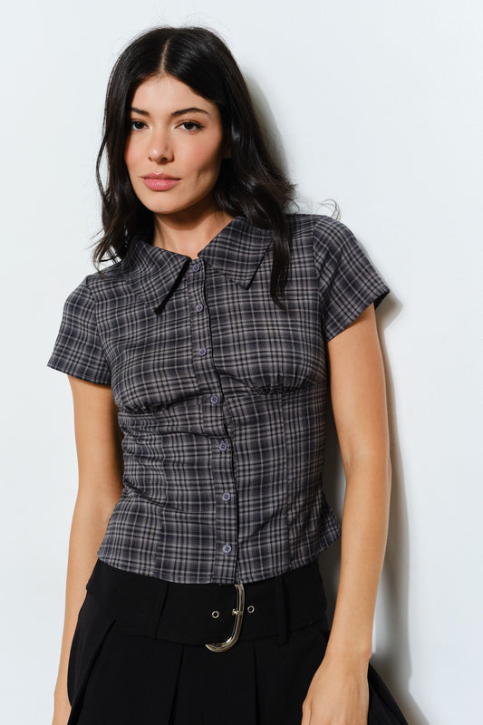colette plaid top