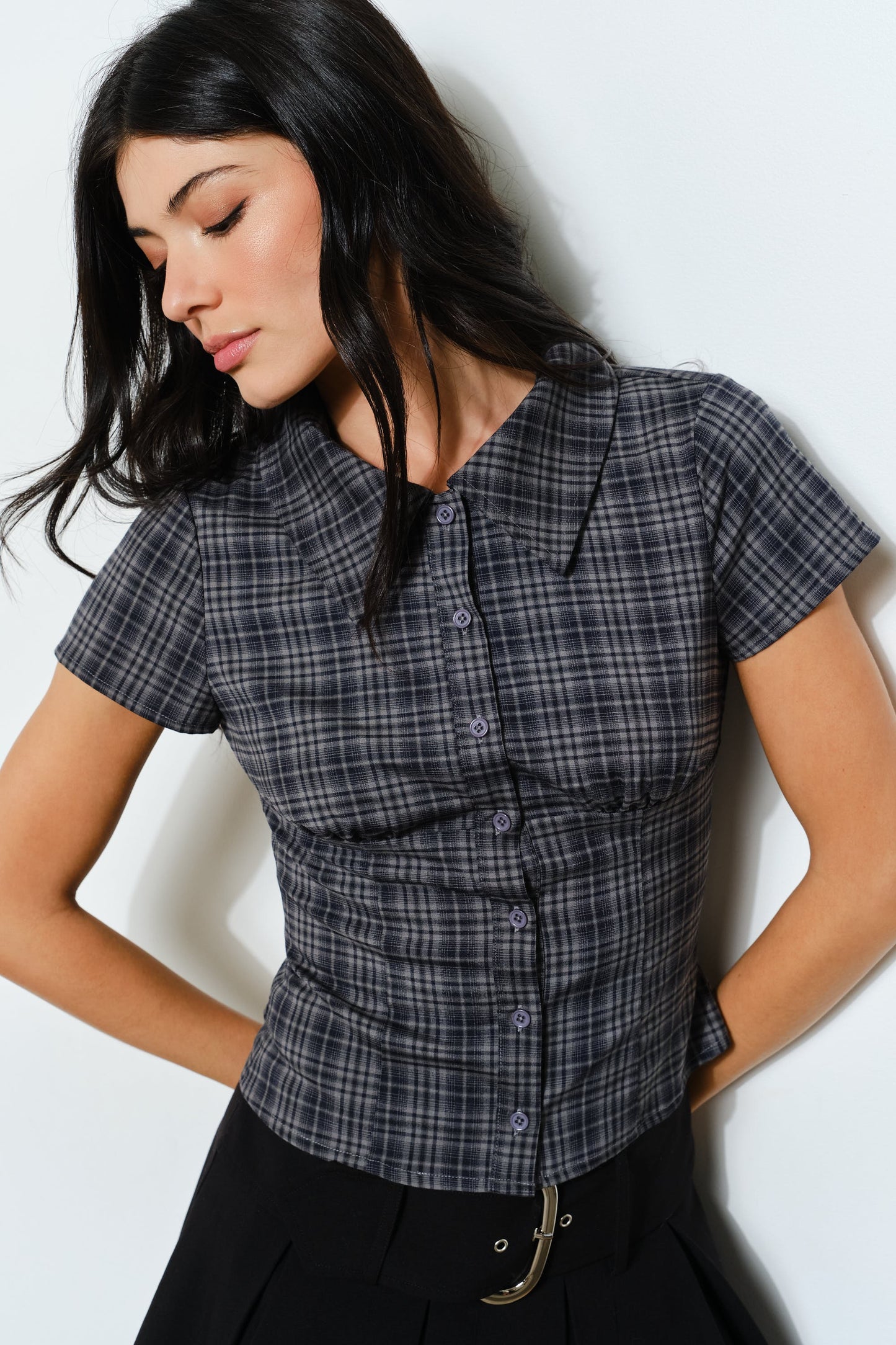 colette plaid top
