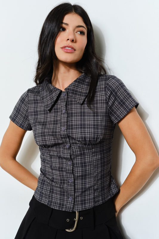 colette plaid top