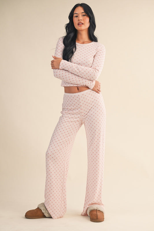 heart pointelle pajamas