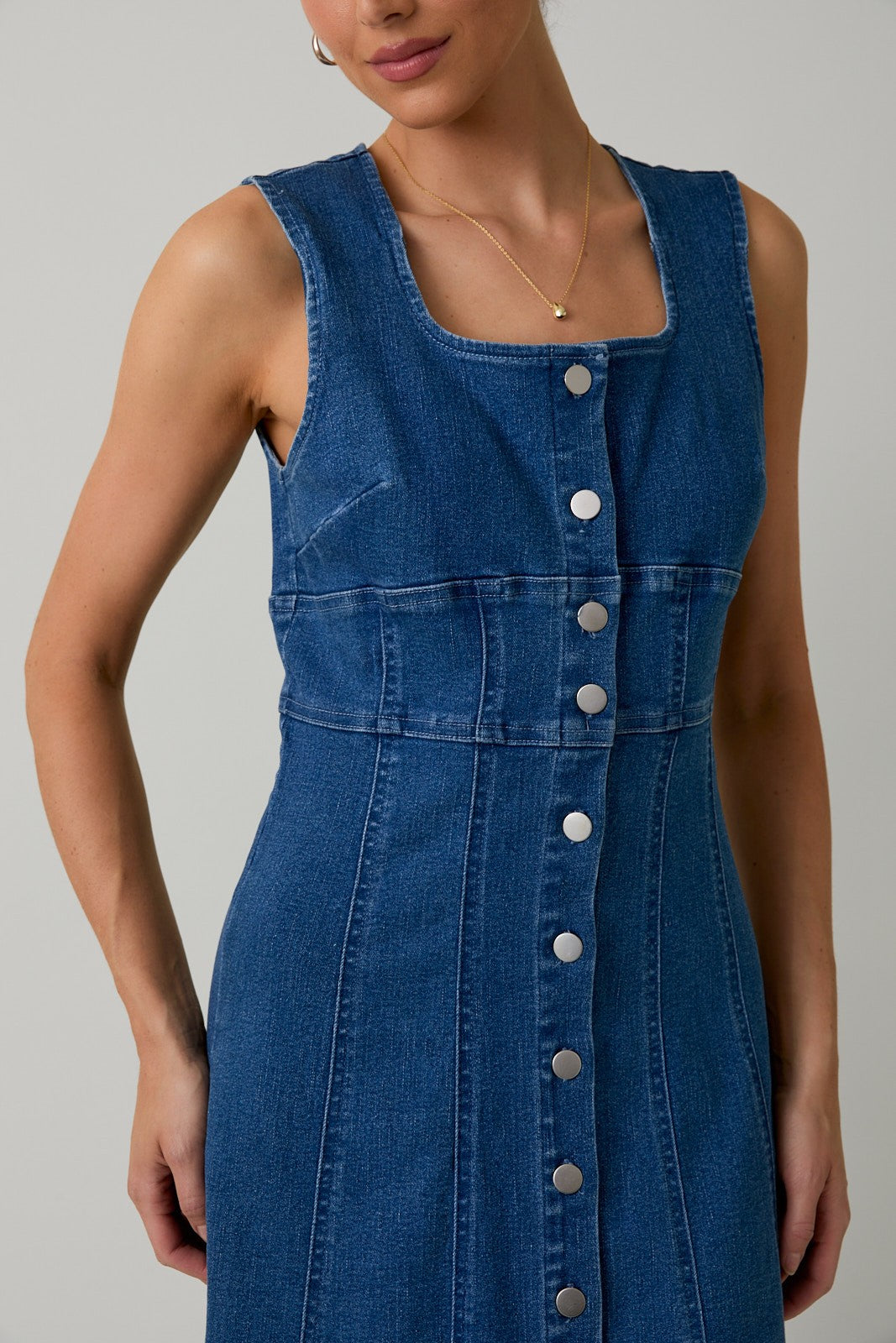 denim blues maxi dress