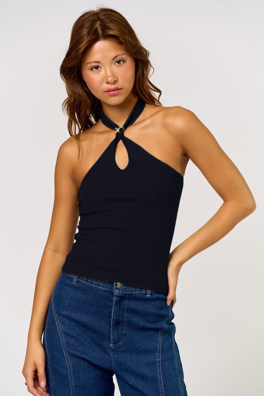 knit hardware halter top