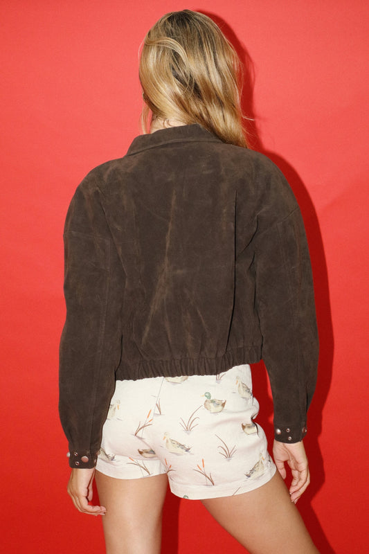 cropped suede jacket