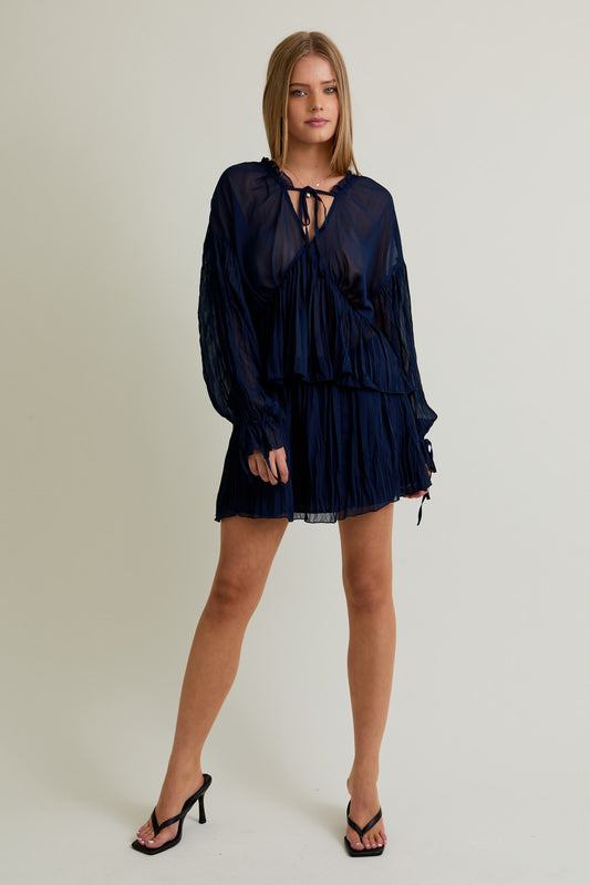 midnight kisses top & skirt set