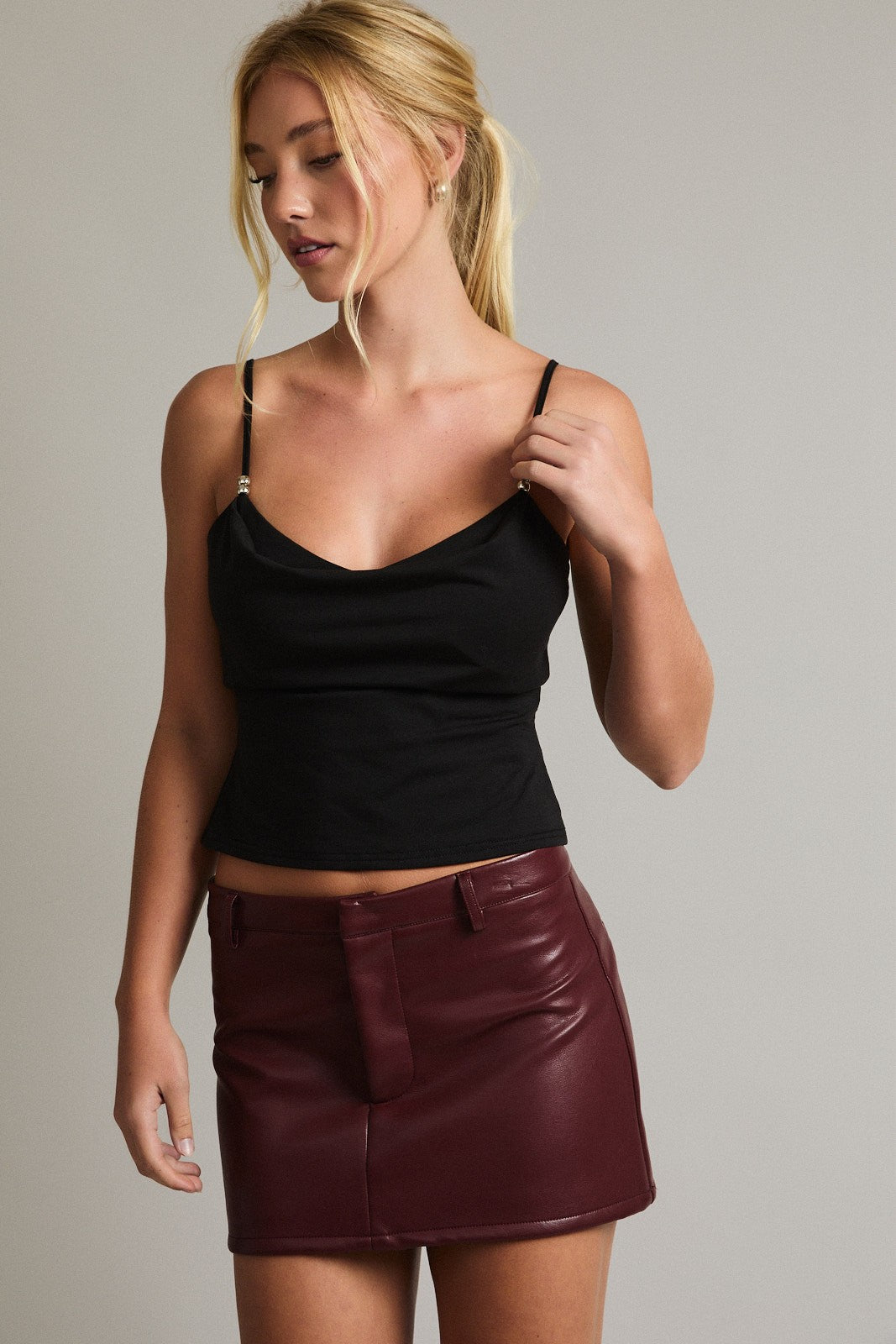 cowl neck bra top