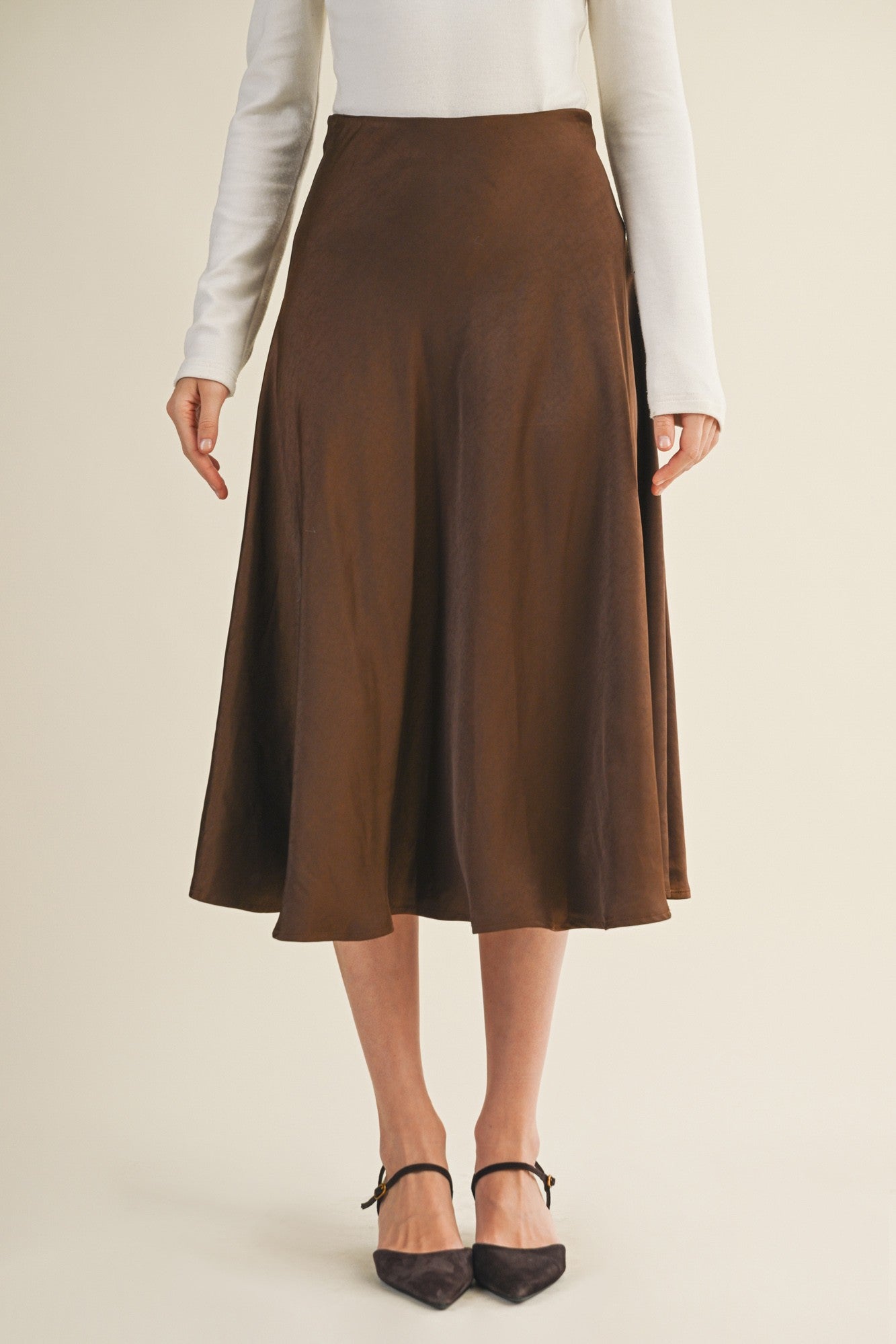 mocha muse midi skirt