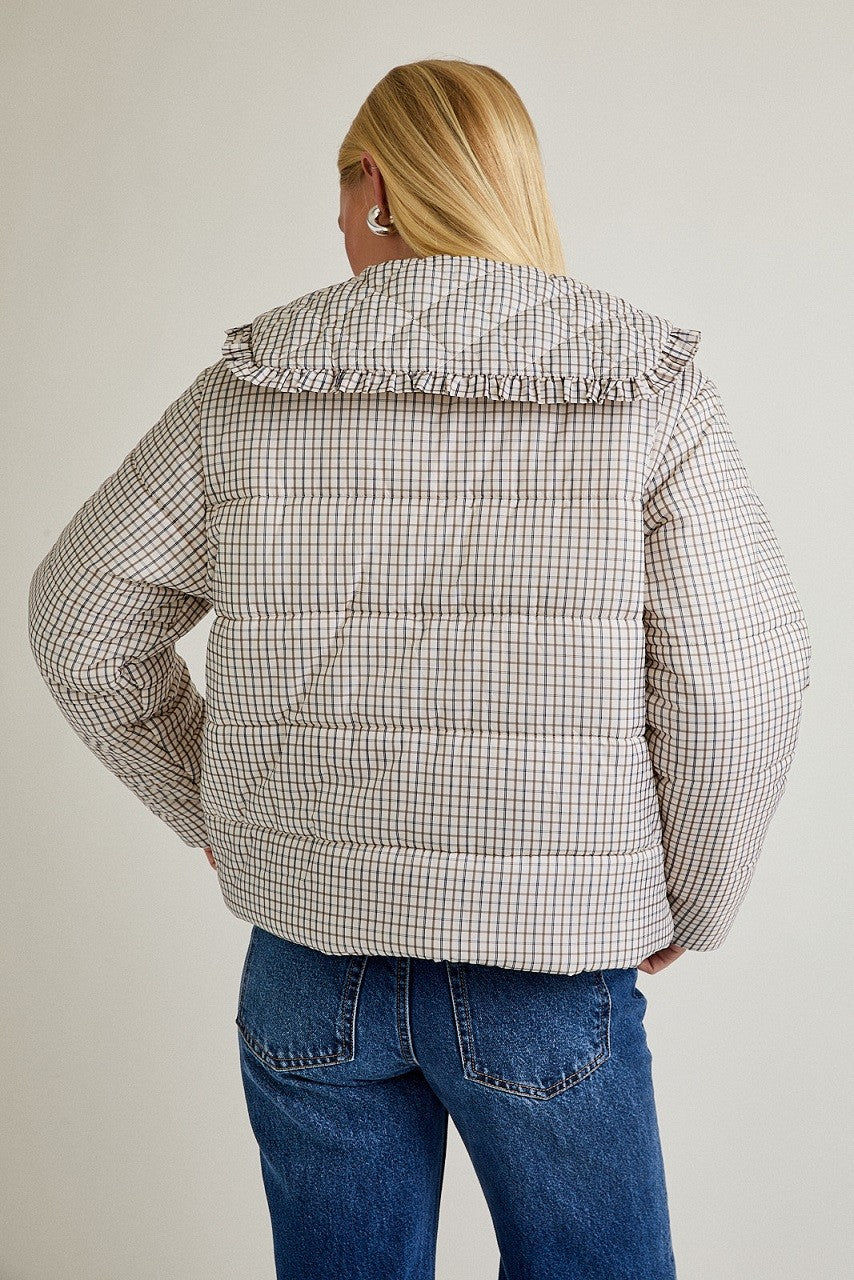 plaid puffer jacket