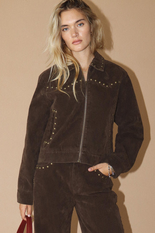 suede studded jacket