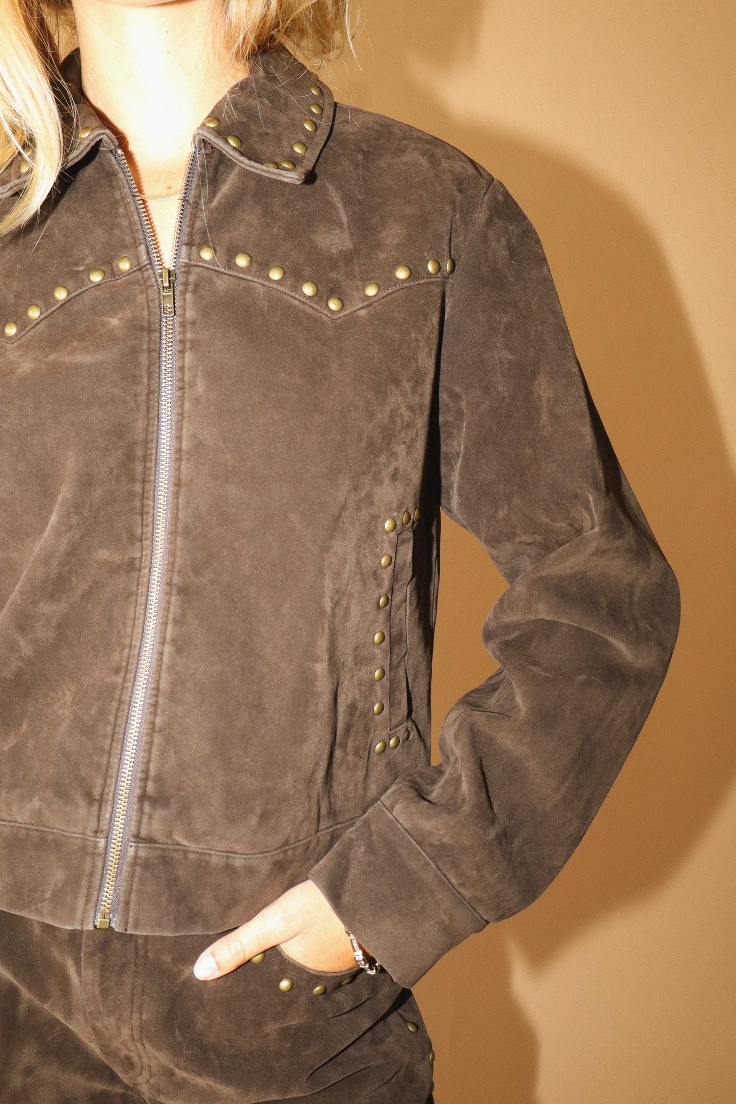 suede studded jacket