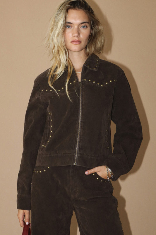 suede studded jacket