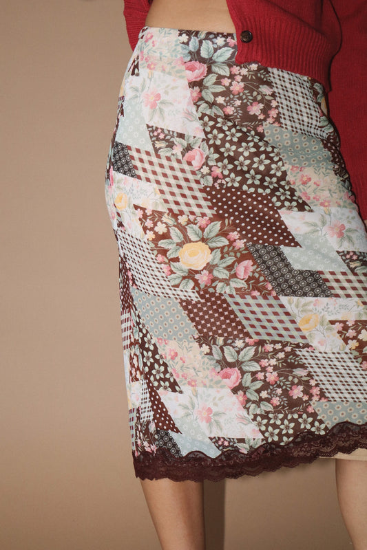 rosewood patch midi skirt