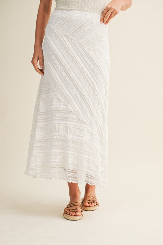 textured midi skirt