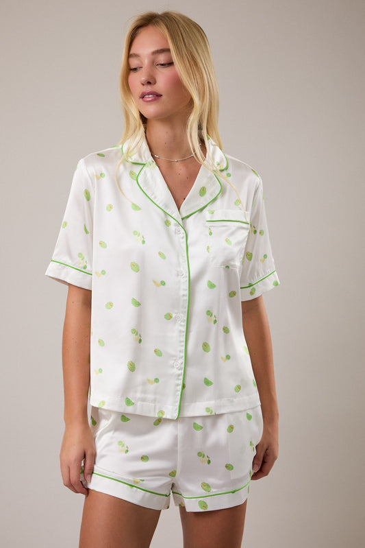 olive martini pajama set