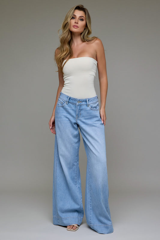 low rise wide leg jeans