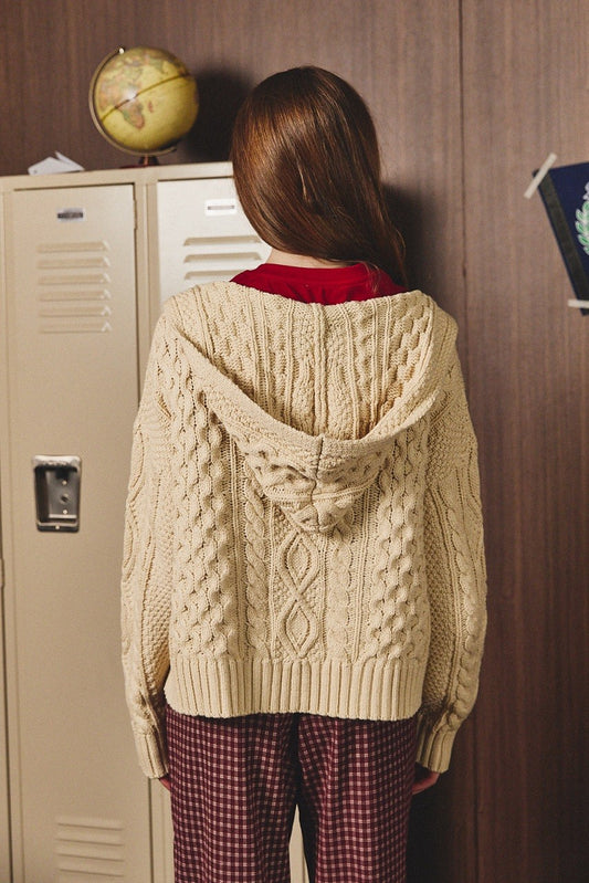 cable knit hoodie