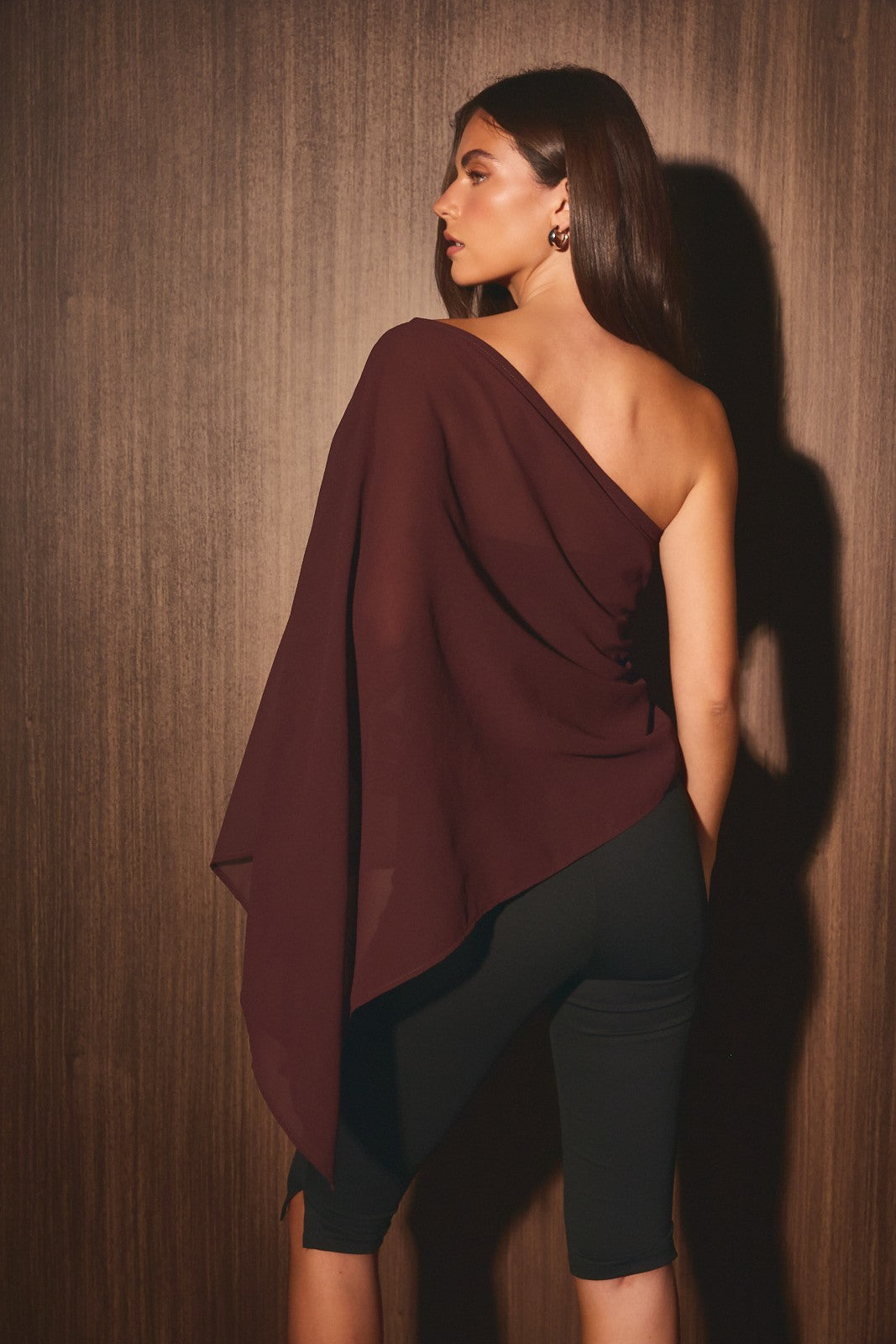 cider chiffon cape top