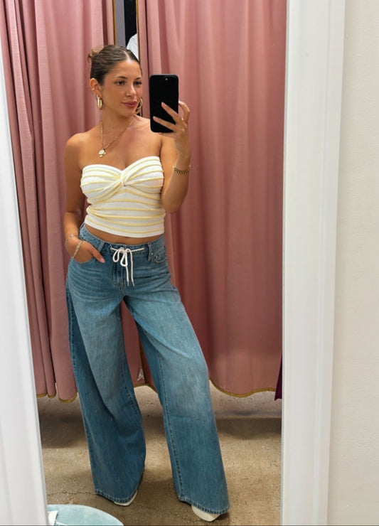 drawstring chambray pants