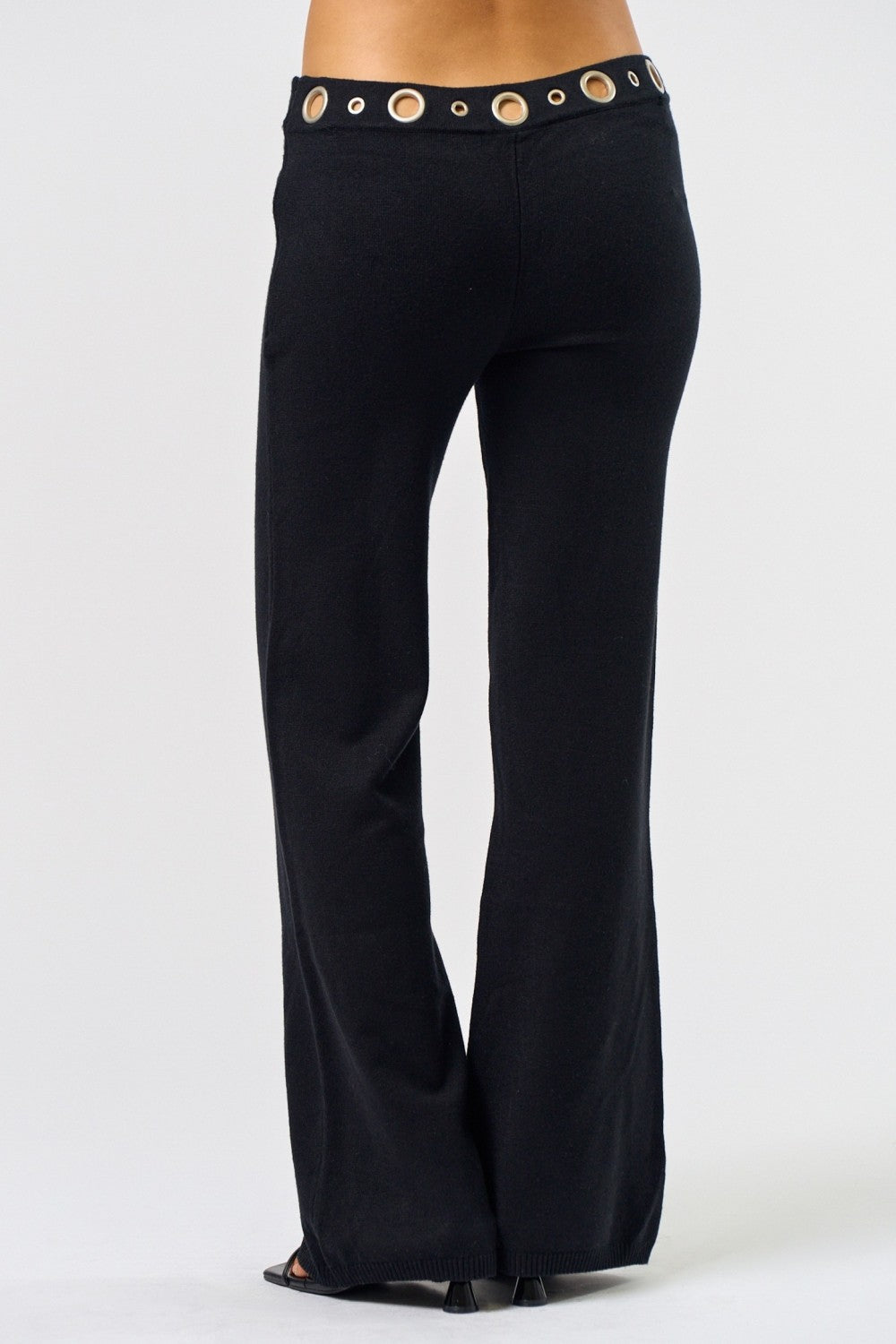 grommet knit pants