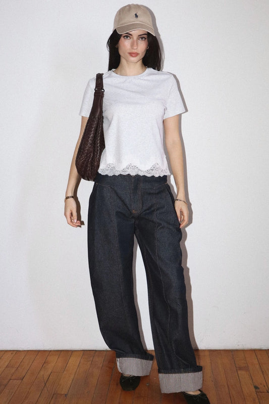 lace trim tshirt