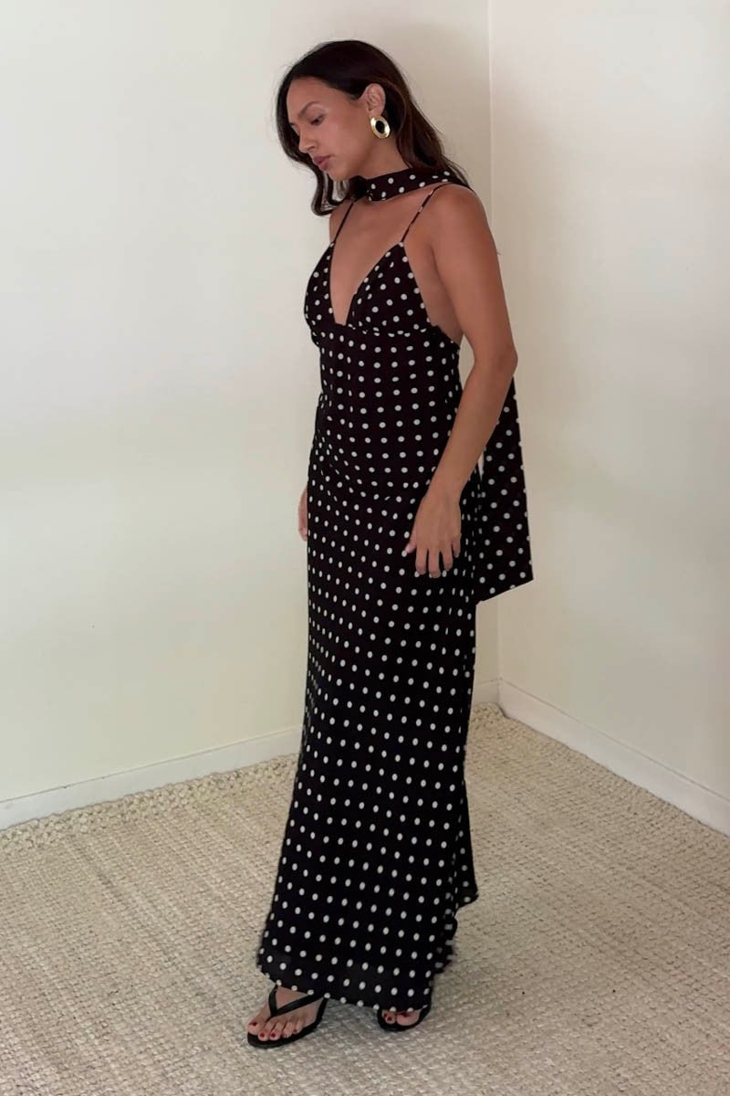 darling dots maxi dress