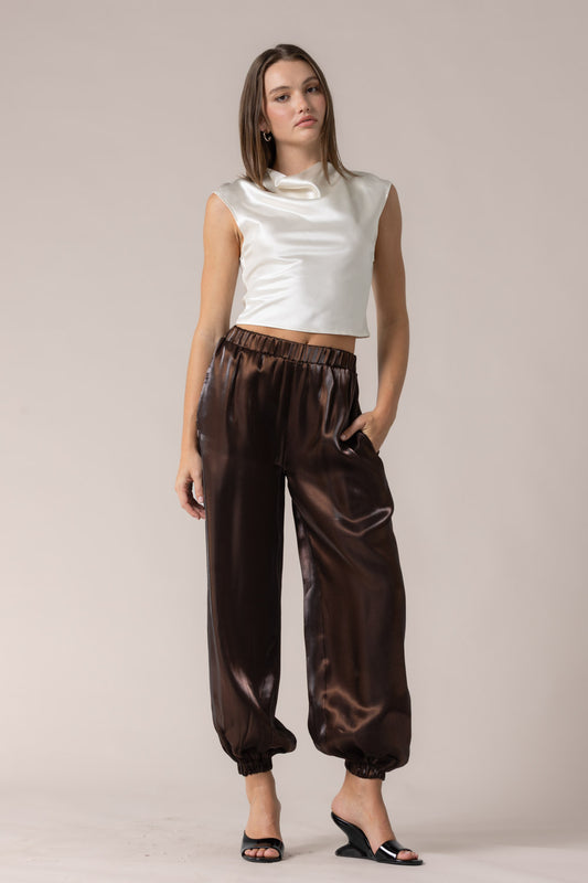 satin balloon pants