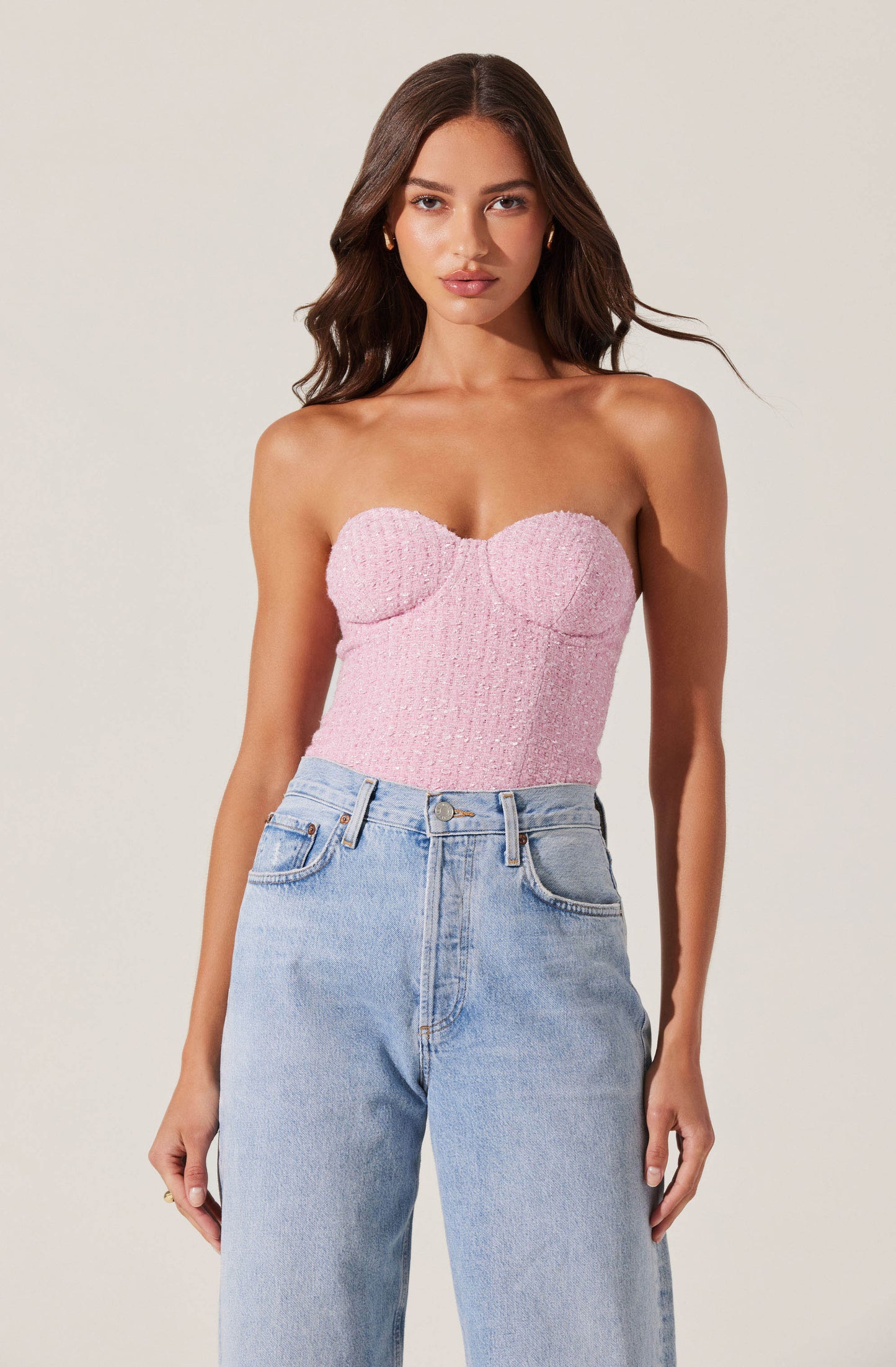 indie tweed bustier top