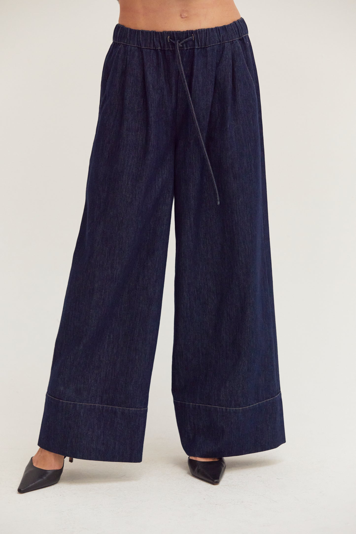 bella chambray wide leg pants