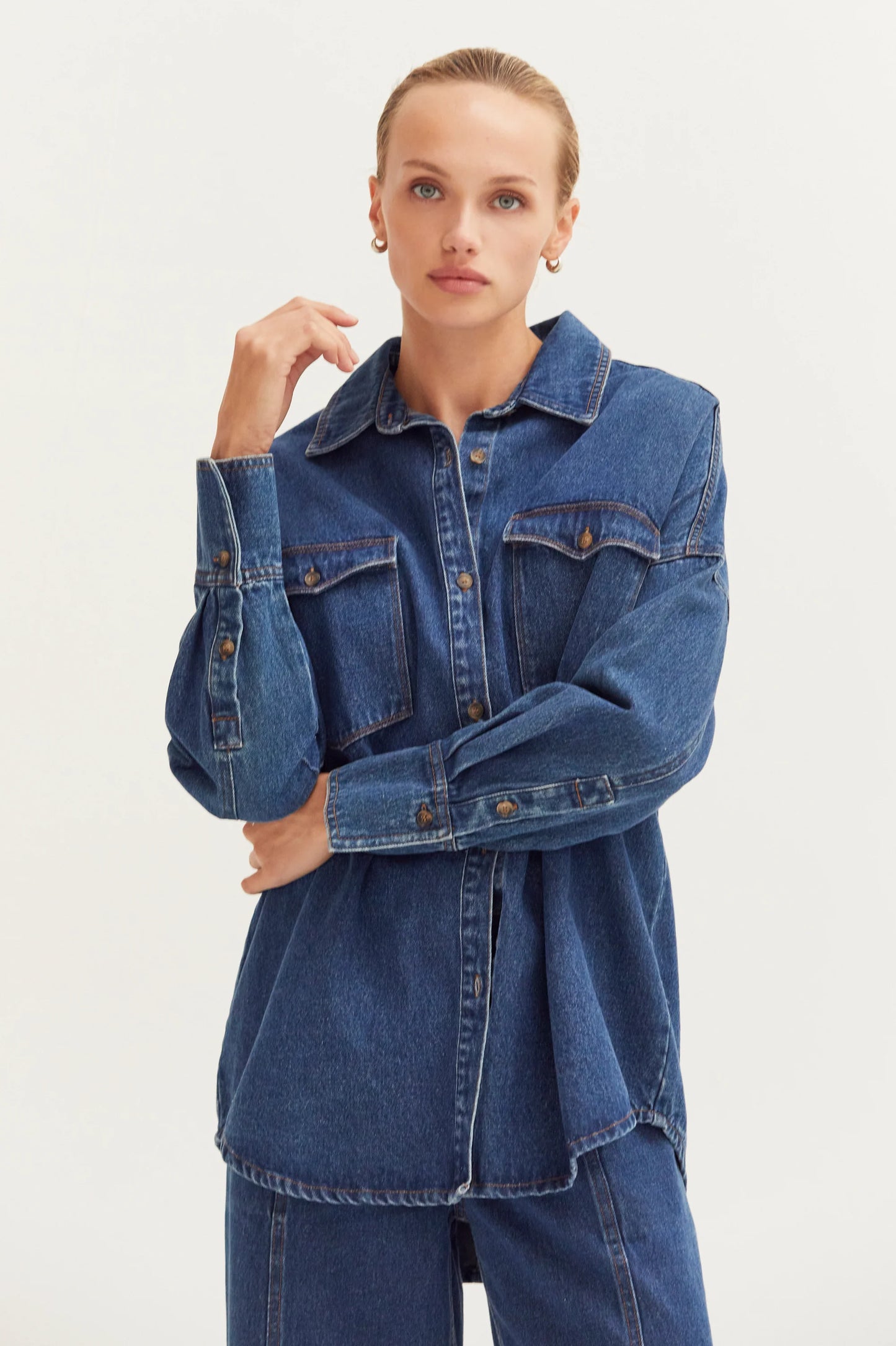 gianna denim button shirt