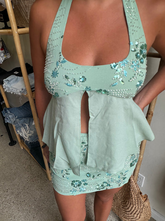 kalani sequin tank & skirt