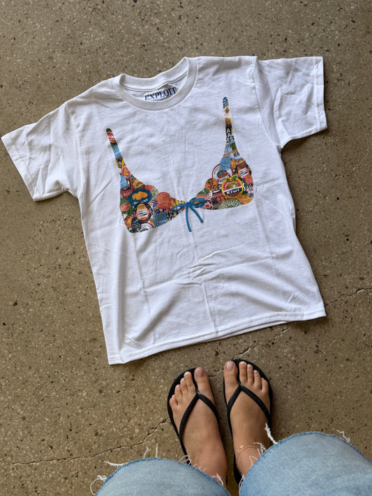 fruit label bikini shirt
