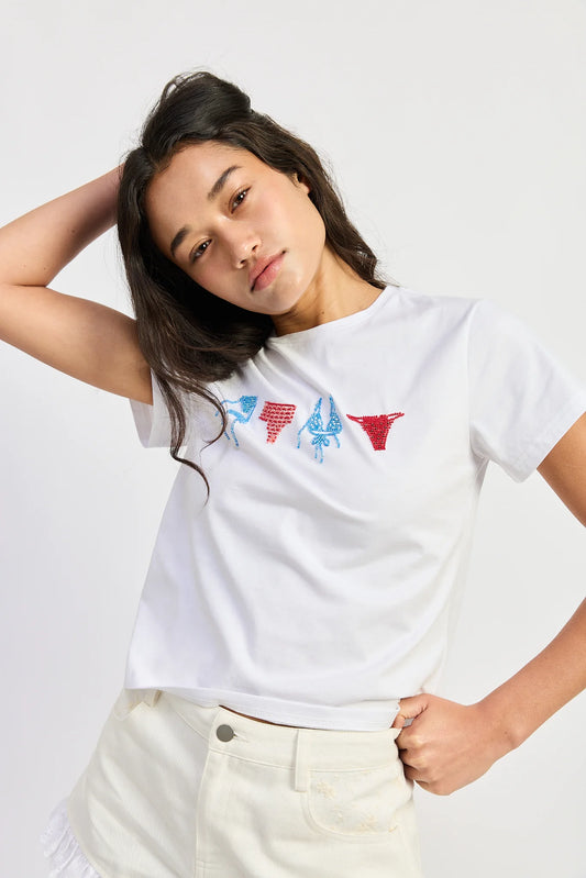 beaded bikini tshirt