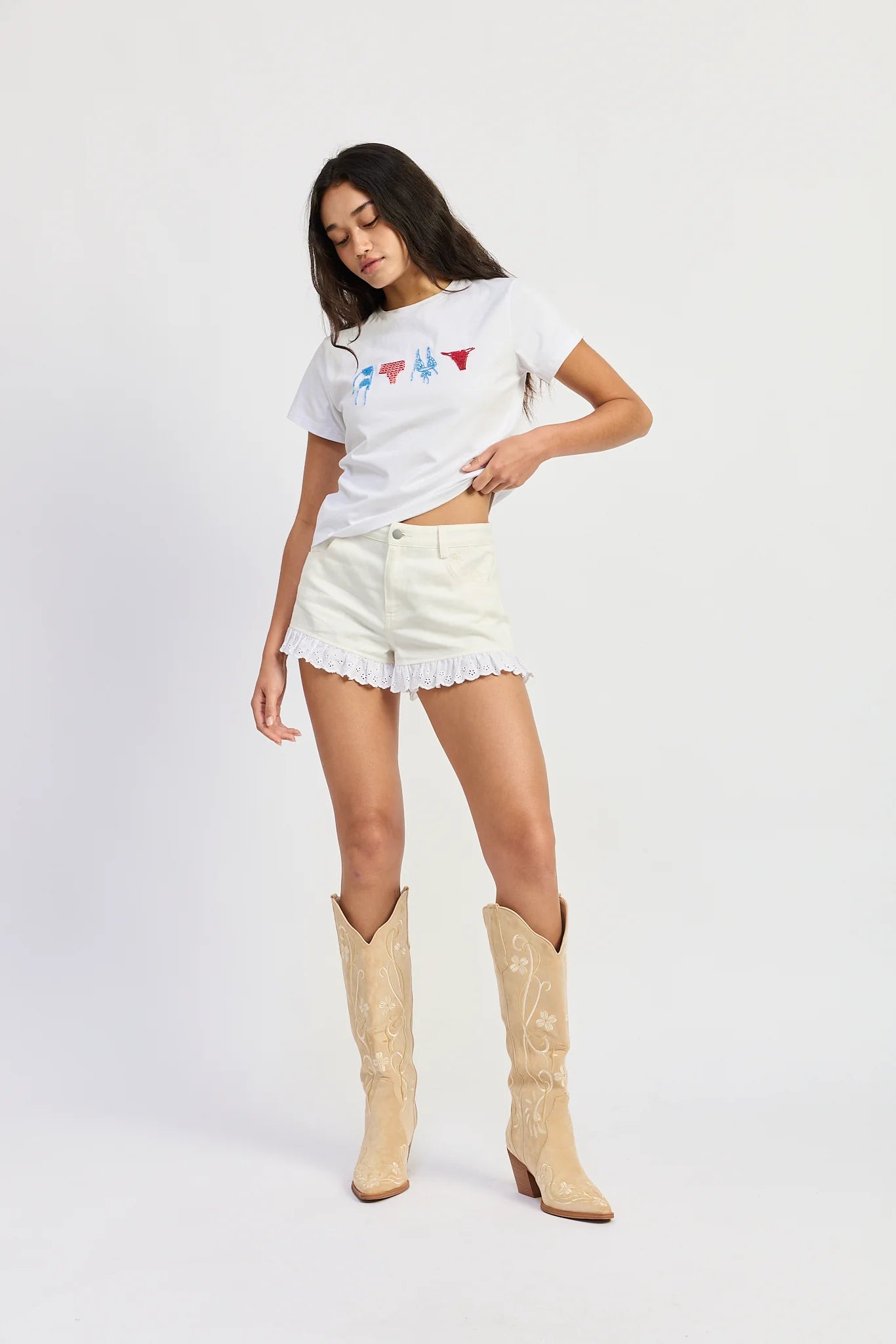 beaded bikini tshirt