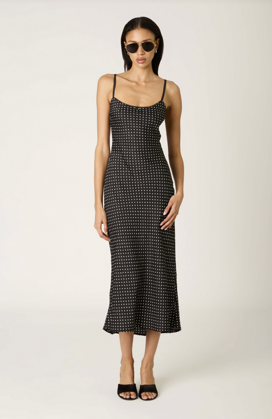 doheny polka midi dress